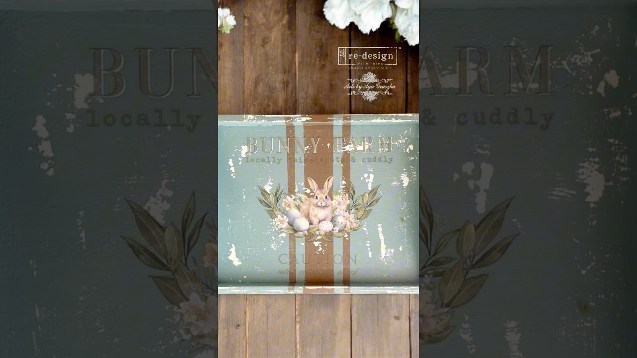 DIY Easter Farmhouse Decor: Rustic Tray With The Cutest Bunny!
