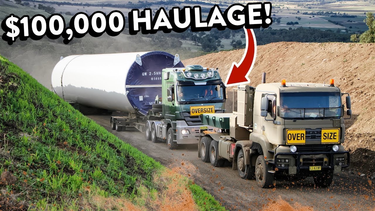 Truck Delivers The Largest Wind Turbines Ever Trucked In Australia!