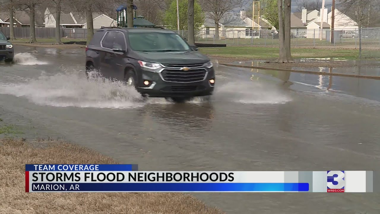 Storms flood neighborhoods in Marion, Ark.