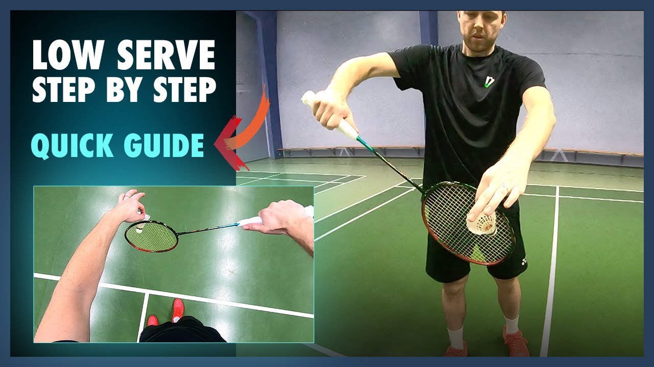 Badminton serve step by step, MUST LEARN - Slows & Head cam