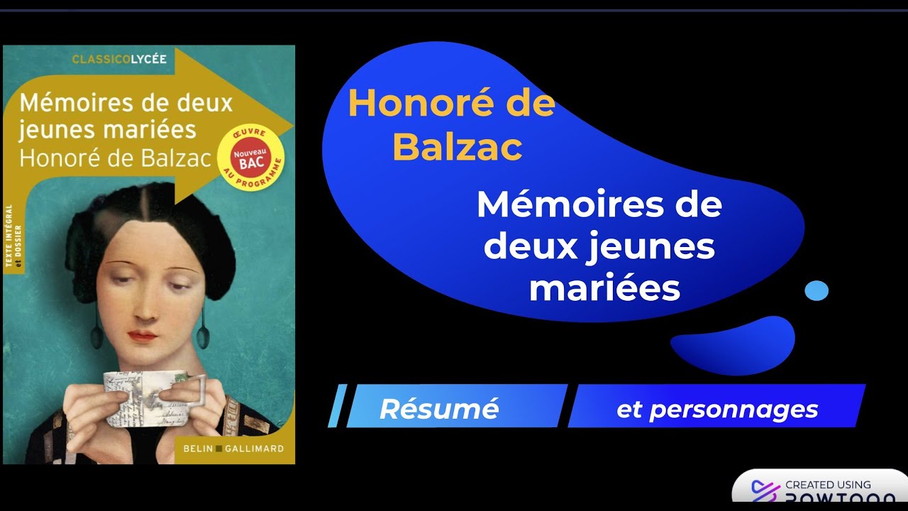 Mémoires de deux jeunes mariés, Résumé et personnages