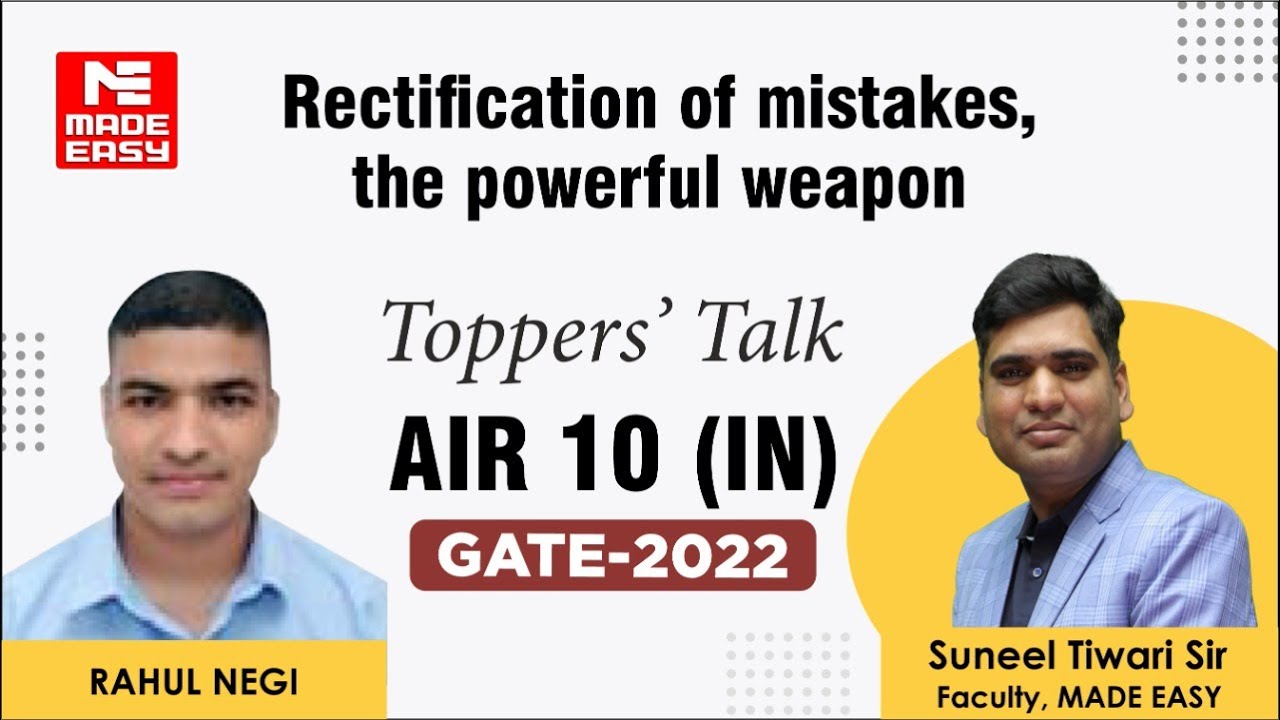 GATE 2022 Topper | Instrumentation Engg. | Rahul Negi | AIR-10 | Toppers' Talk | MADE EASY Student