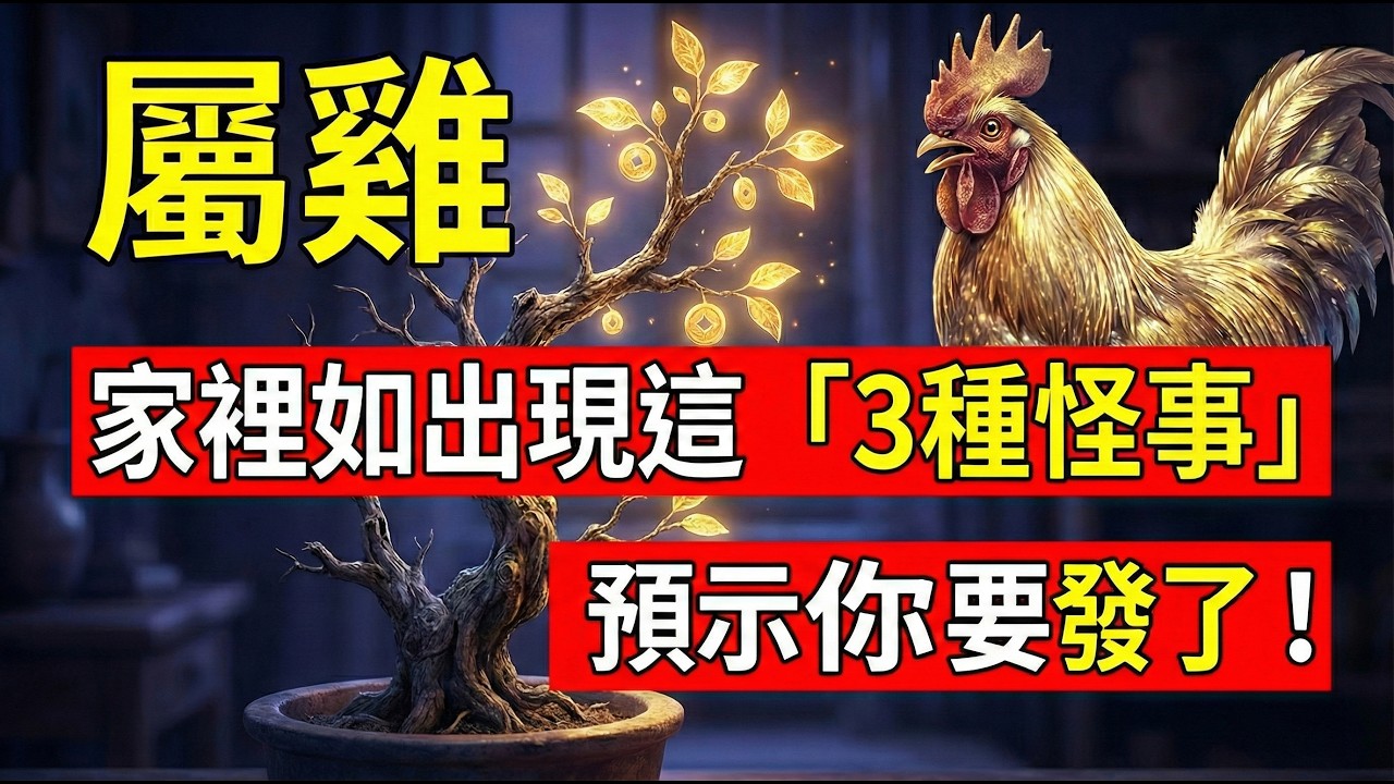 【天機洩露】屬雞人，這不是迷信！如果近期家裡出現這「3種怪事」，那是老天在提醒你：潑天富貴要來了！#屬雞2026運勢 #財運 #2026生肖雞運勢 #風水 #屬雞 #生肖雞 #偏財 #2026馬年