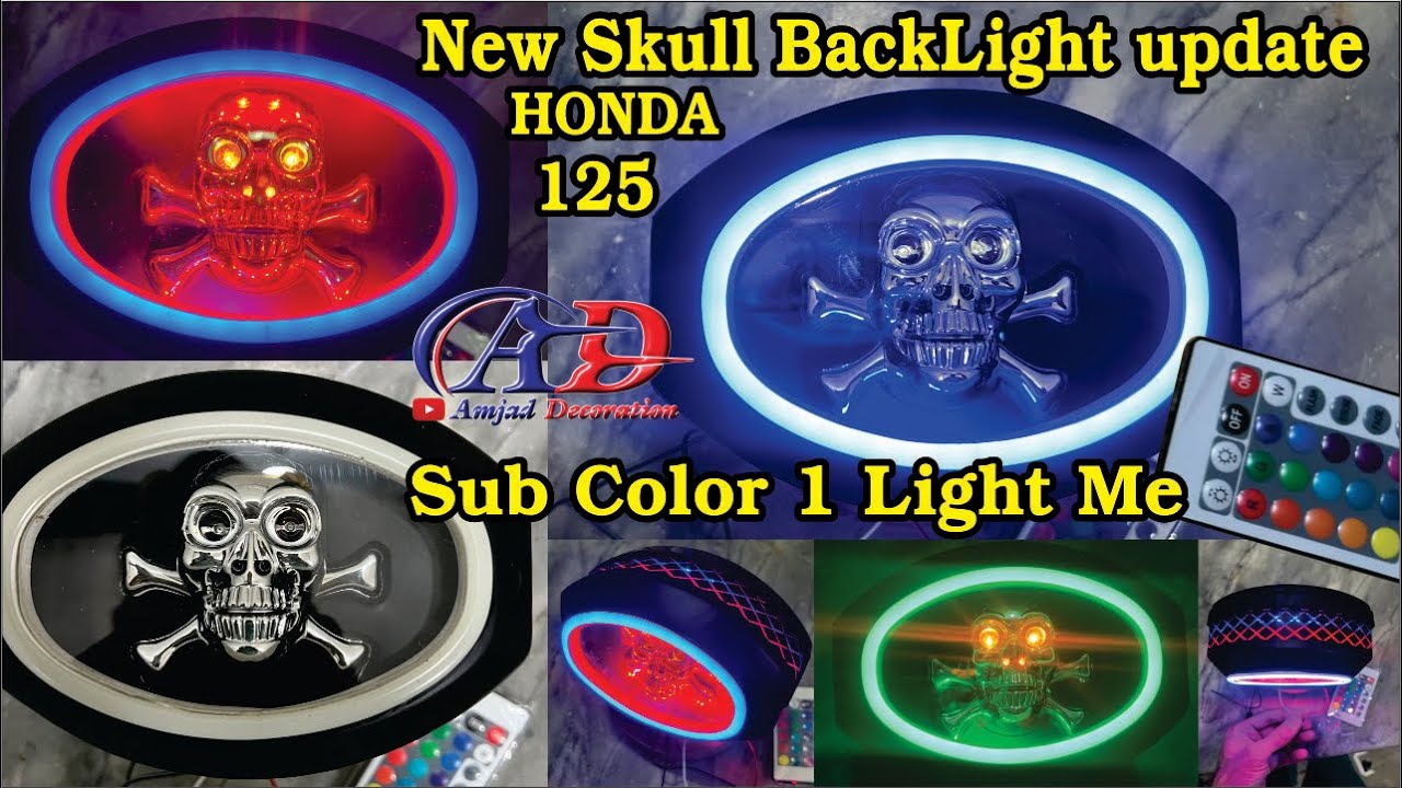 honda 125 skull neon LED backlight UPDATE // skull backlight letest design // amjad M D