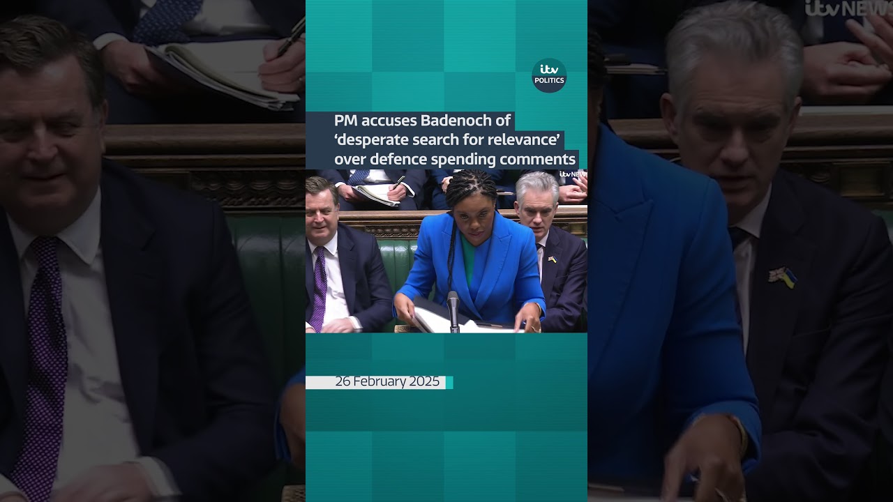 PM accuses Badenoch of 'desperate search for relevance' over defence comments #itvnews #PMQs