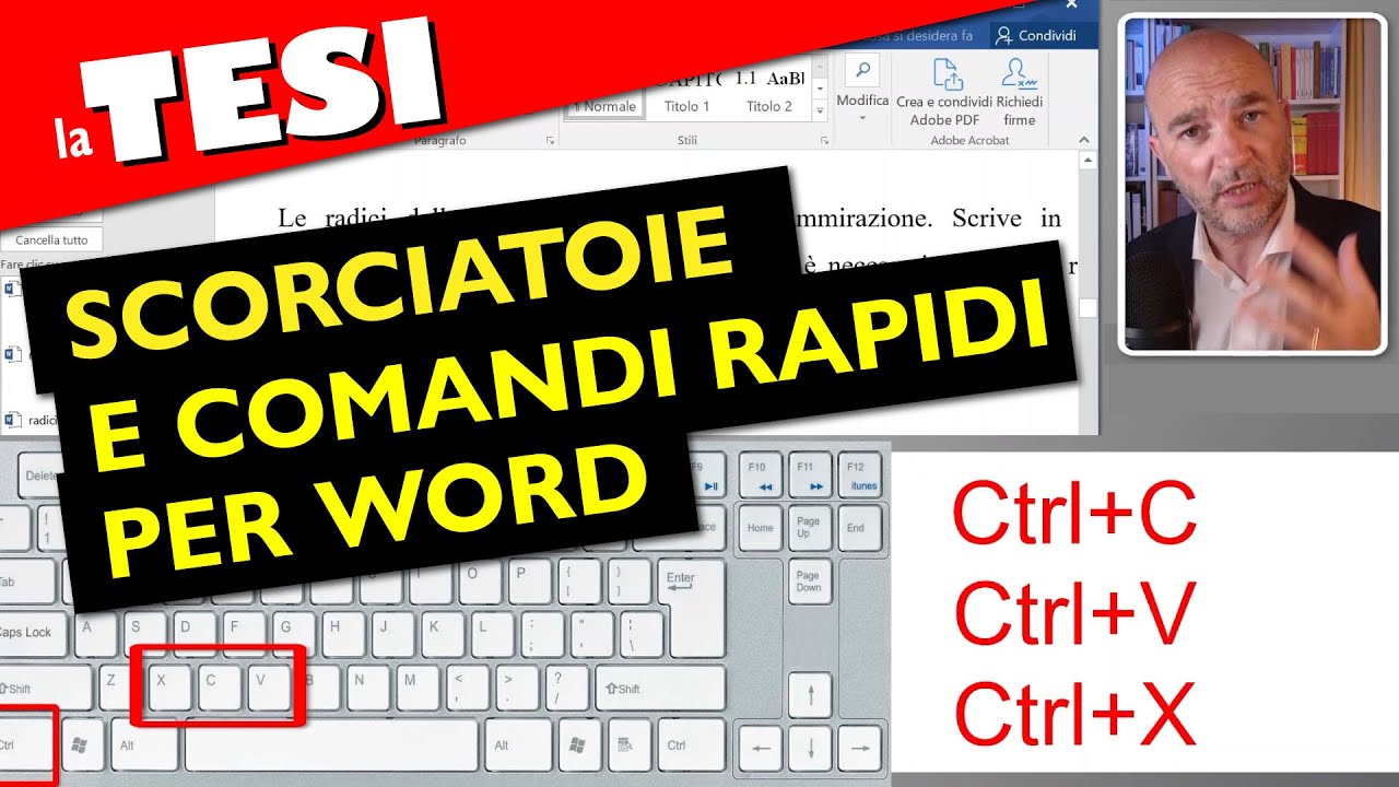 SCORCIATOIE e COMANDI RAPIDI per WORD ⏱  (semplificare la stesura della Tesi)