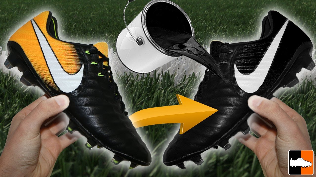 How To Blackout Leather & Flyknit Football Boots! Custom Cleats Tutorial