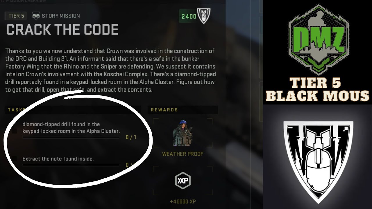 Crack The Code (SOLO) Tier 5 Black Mous Story Mission DMZ Warzone 2.0