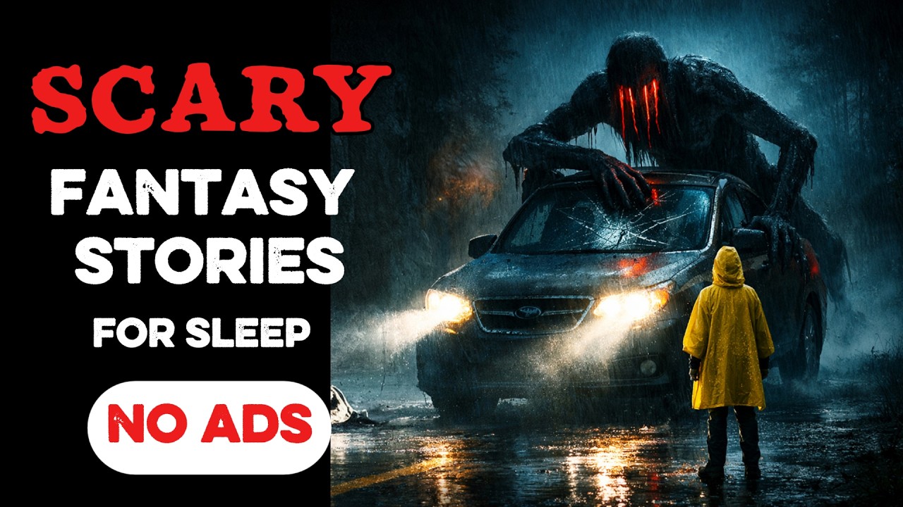 🛑 NO ADS 🛑 8 HOURS of FANTASY Horror Stories to Fall Asleep To | Gentle Rain + Black Screen