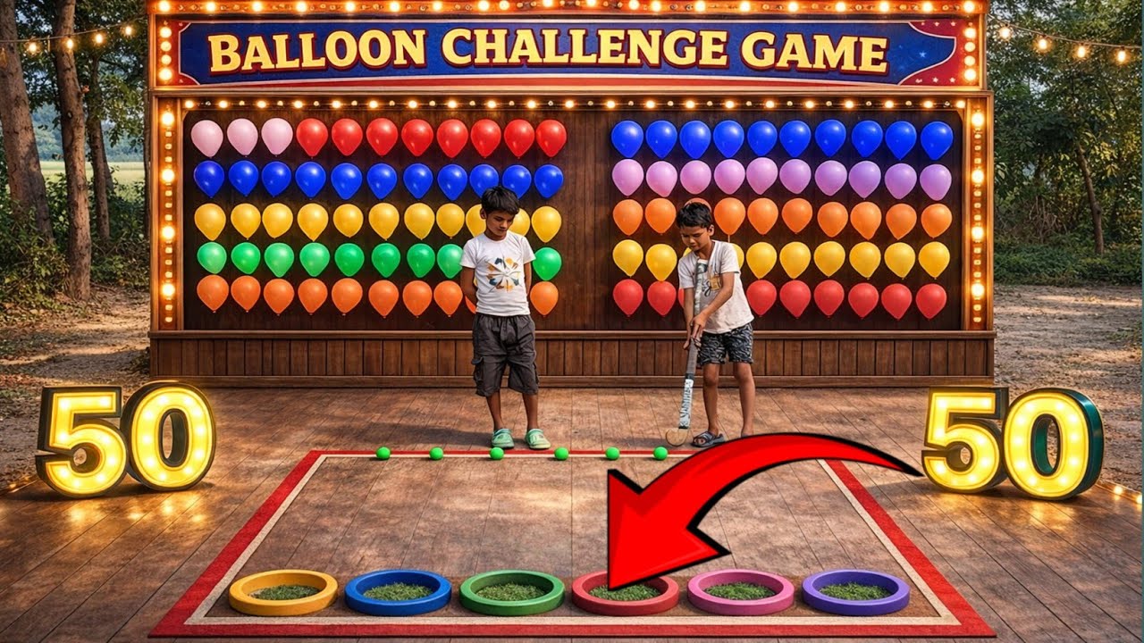Ball in the Hole + Balloon Pop! Kaun jitega yeh race? ⚽🎈