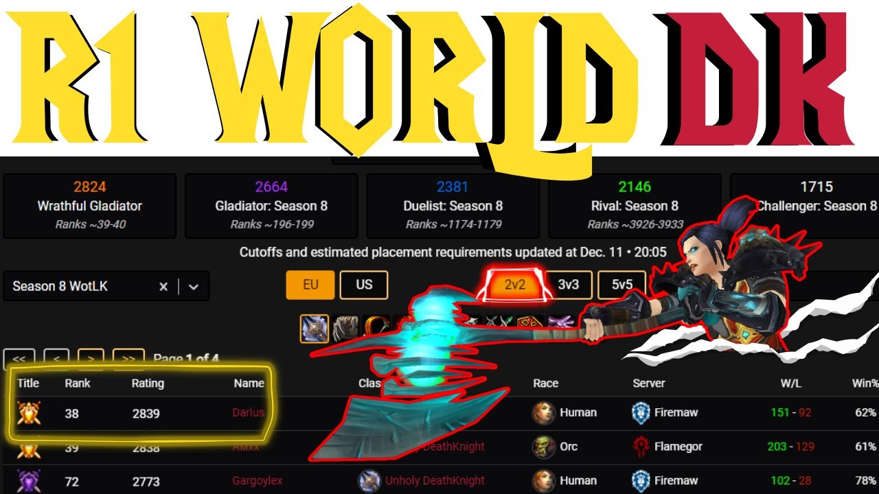 Rank 1 DK WORLD as DK/HUNTER
