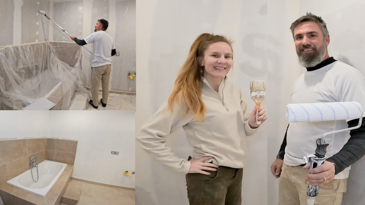 Bathroom Painting Begins in Our Old Spanish House Prepping Every Wall & Ceiling | DIY Renovation 