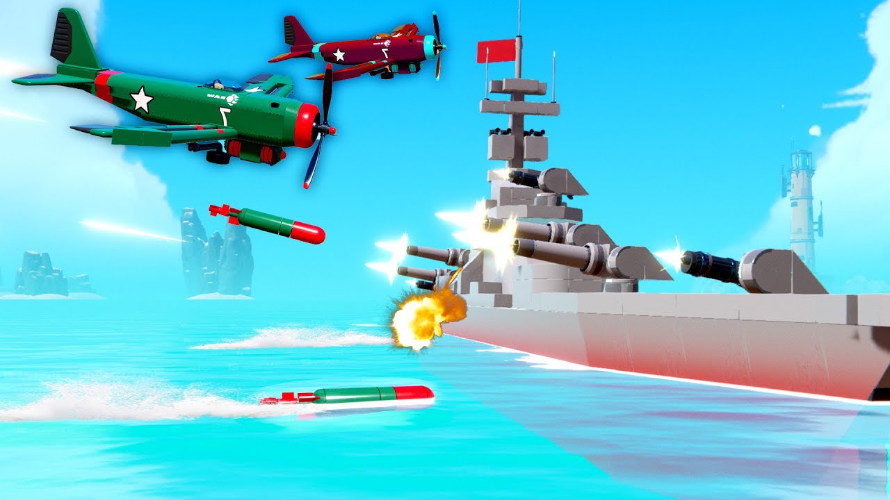 2 Torpedo Planes VS 1 OVERPOWERED FLAK BATTLESHIP!