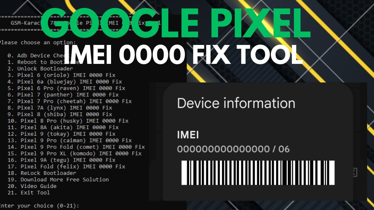 How To Google Pixel IMEI 0000 Fix With Free Tool | Pixel 6-7-8-9 IMEI 0000 Fix Tool