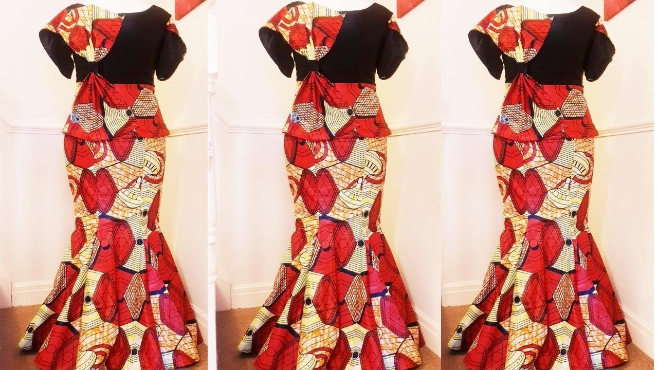 How to cut and sew a six pieces skirt (with tail, zipper and elastic band) | Easiest method
