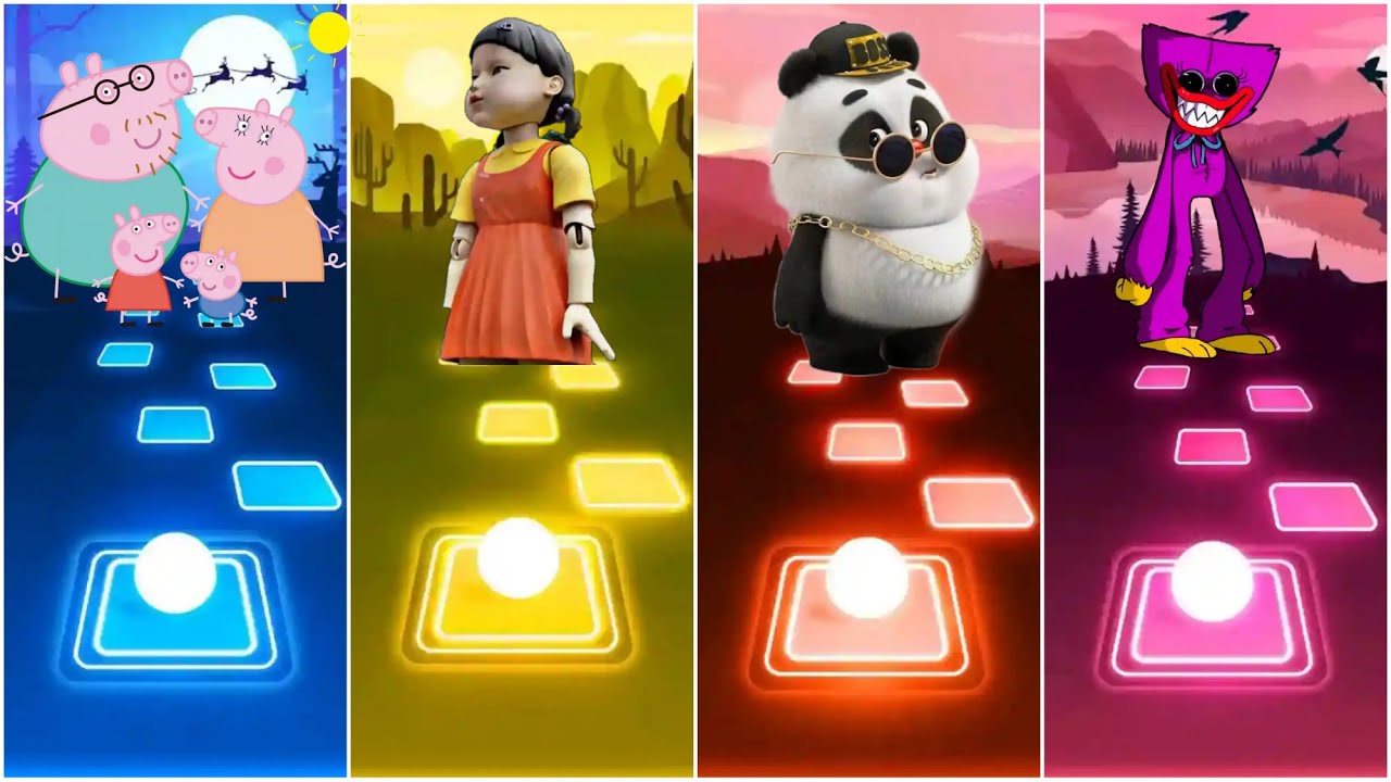 Peppa pig - Squid Game - Bamboo panda - Poppy Playtime | Tiles Hop EDM RUSH !