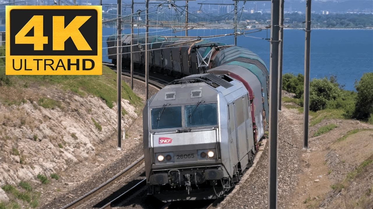 4K | Trains in South of France [Freight and High Speed Trains]