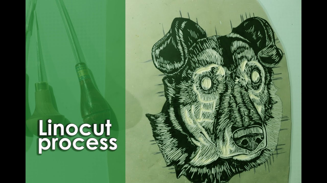 Linocut Process: Blaki | From carving to printing #linocut