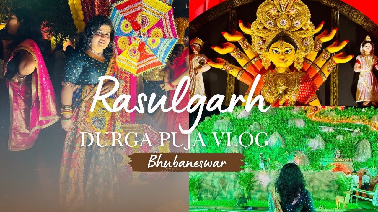 Rasulgarh Durga Puja 2025 // Bhubaneswar Durga Puja Explore // Beautiful theme pandals 