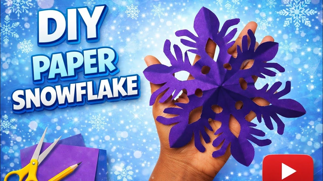 Diy Paper Snowflake Diy paper cut | Paper craft | Paper cutting | Diy Paper Christmas Decorations 