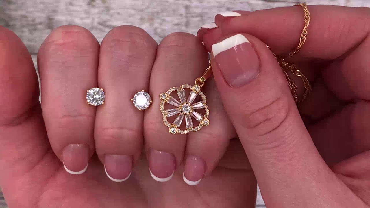 Набор 90133 кулон + серьги + цепочка