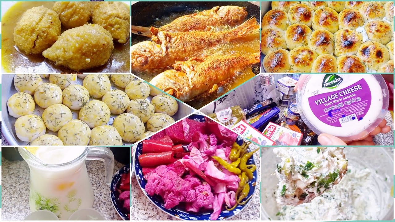 قلي السمك برا بالشمس 🐟 مكس الجبن لأطيب خلية نحل🐝 كبة المرق الصفره 🥟 مشاهده ممتعه مع طبخاتي 😄😚
