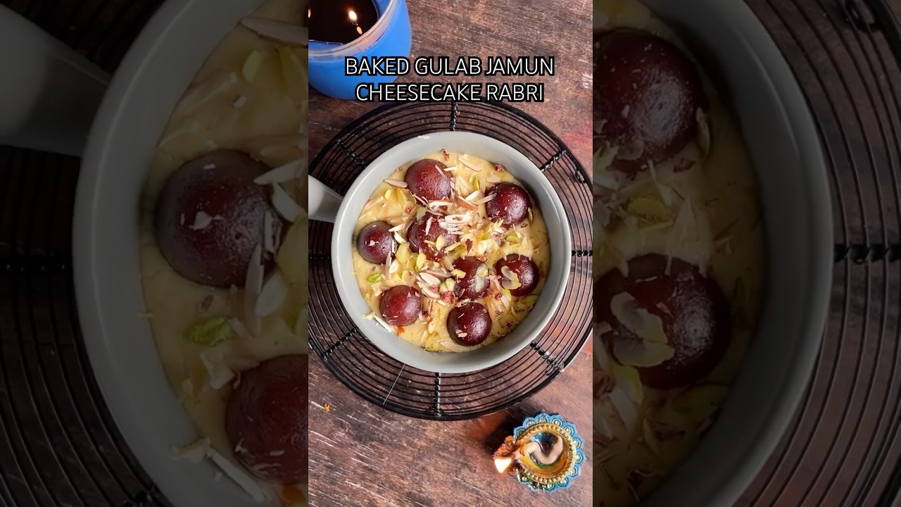 This dish will blow your mind! Baked Gulab Jamun Cheesecake Rabri recipe #shorts