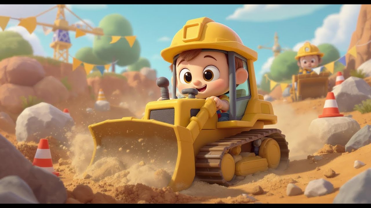 Bulldozer at the Building Site | Fun Bulldozer Song for Kids | Construction Adventure Rhyme
