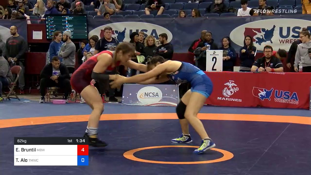 62 Kg Quarterfinal Emma Bruntil McKendree Bearcat Wrestling Club Vs Teshya Alo Titan Mercury Wrest
