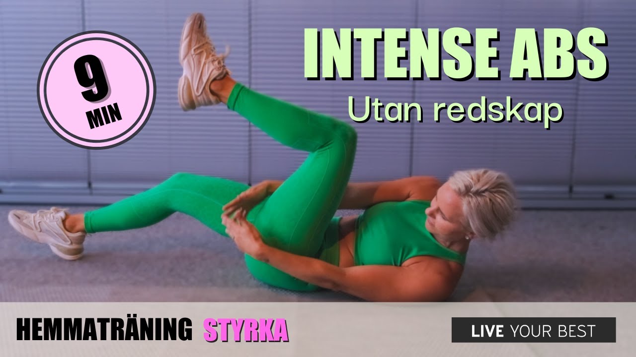 9 min intense ABS - Träna magen hemma utan redskap