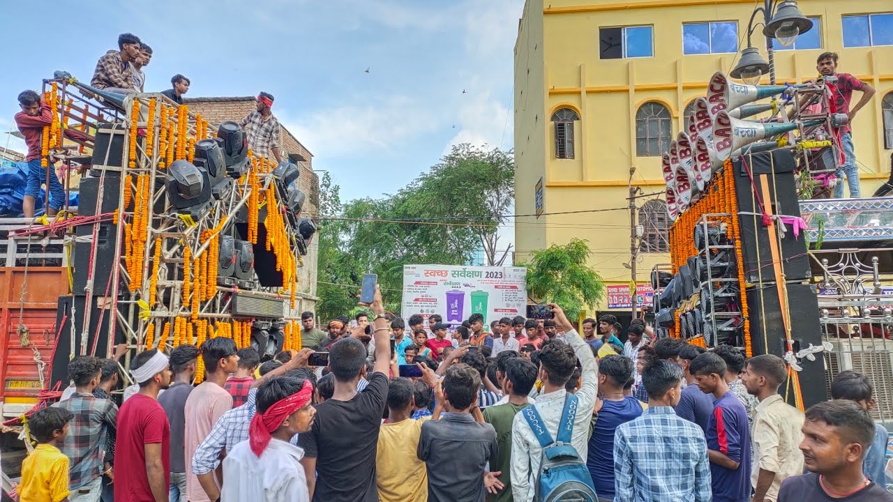 DJ Sanu Vs DJ Bachcha Full Hard Compitition In Janmashtmi Jhanki Of Hajipur & Full Enjoy By Public