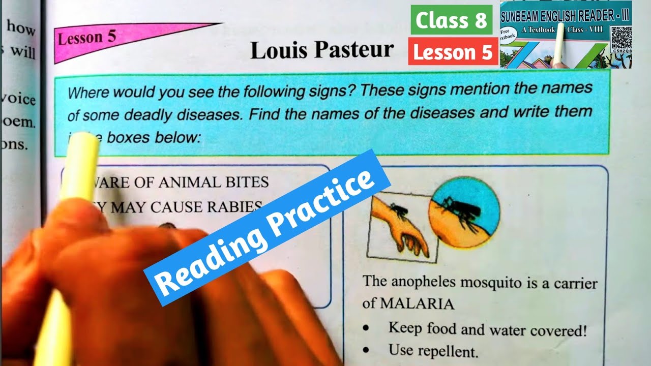 Louis Pasteur - English Reading Practice -Lesson 5 - Class 8 English textbook - Sunbeam-3