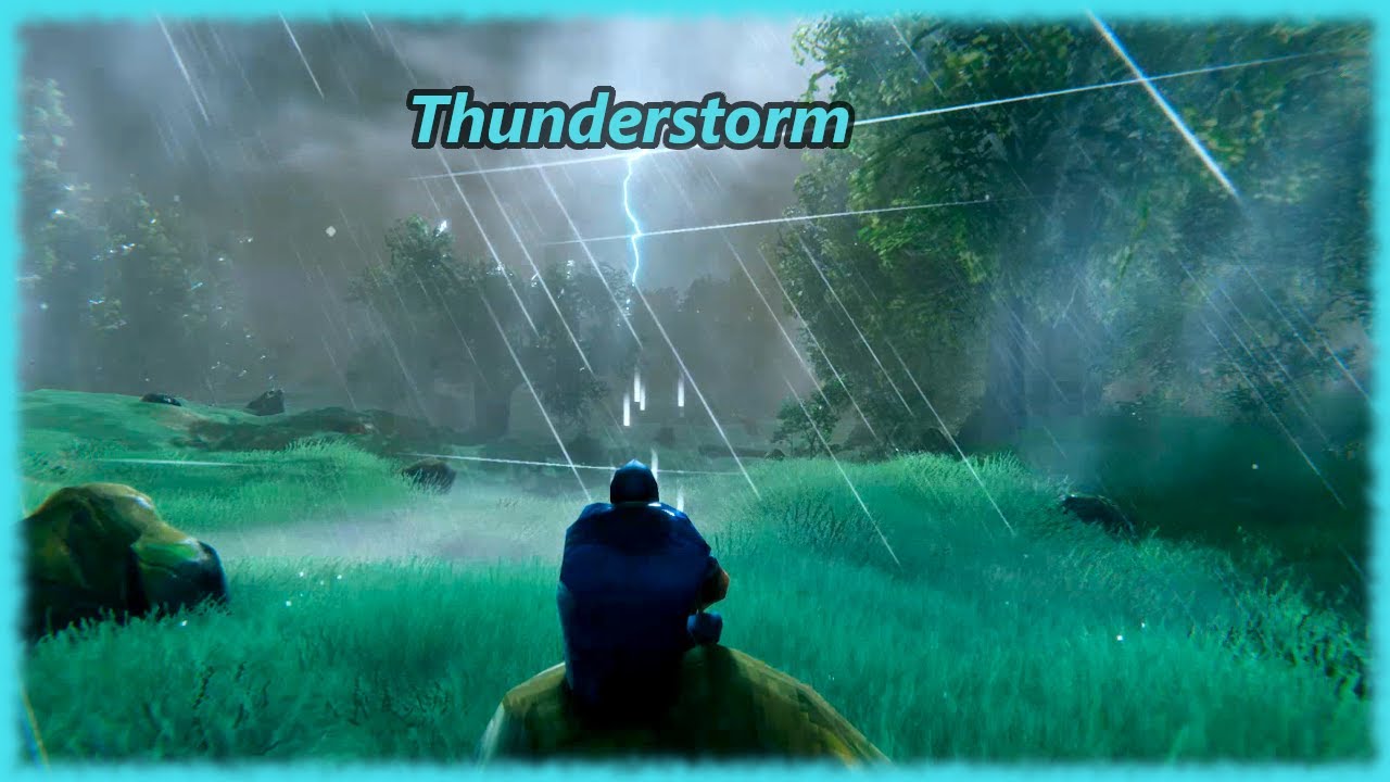 Valheim - Thunderstorm Ambience (Rain & Thunder) [10 Hours]