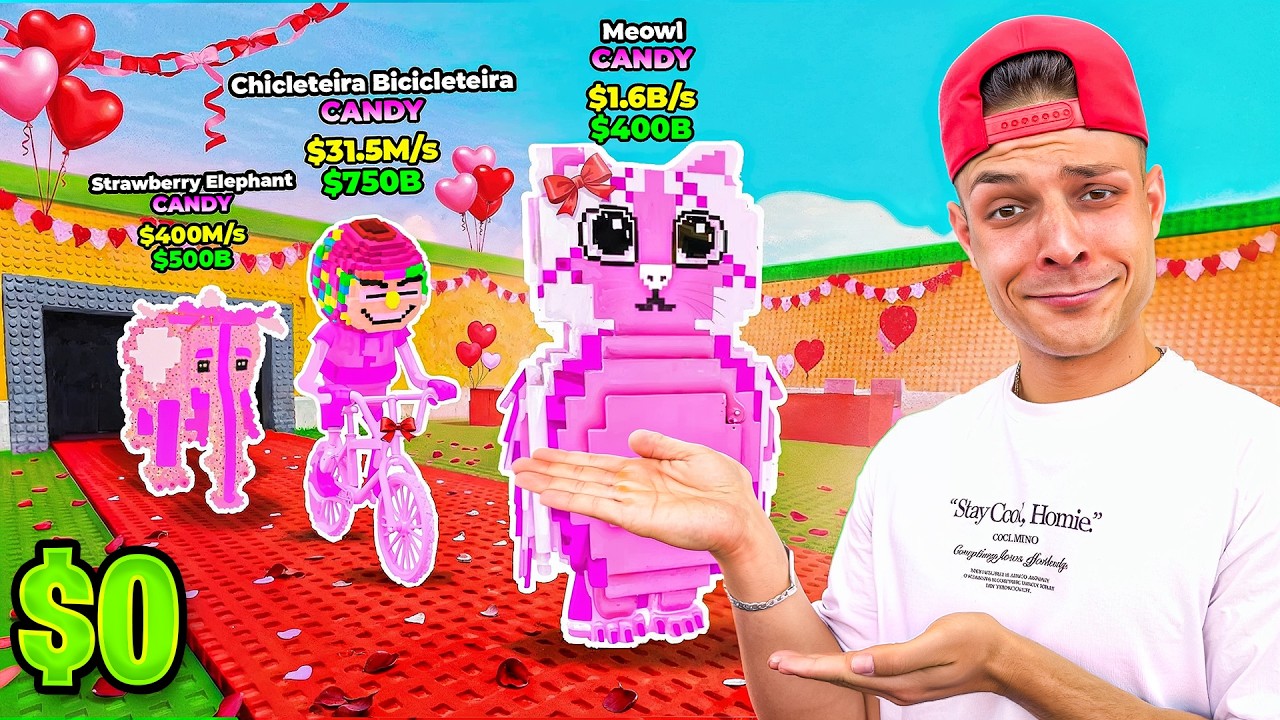 DE $0 A $100T SOLO CON BRAINROTS DE SAN VALENTIN!