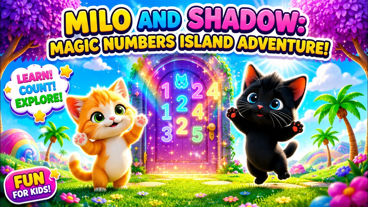 🎵Milo and Shadow: Magic Numbers Island Adventure! | Learning Numbers Has Never Been This Fun🎸🎵