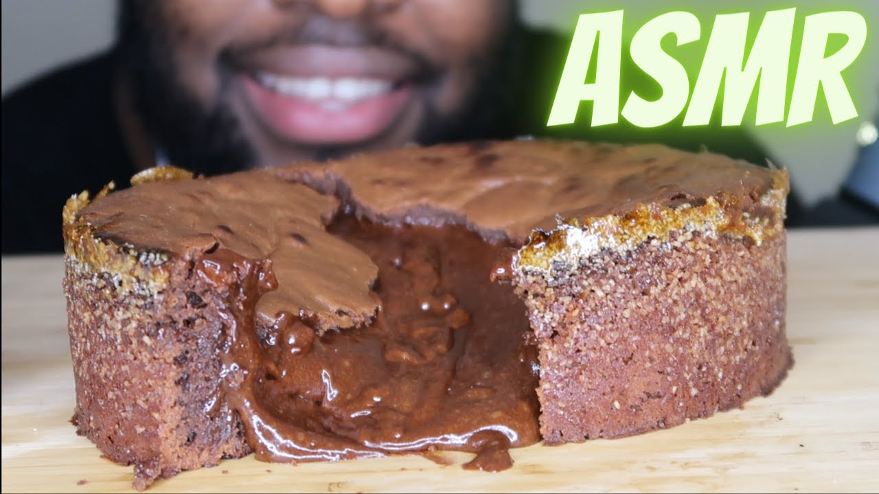ASMR Giant Chocolate Lave Cake Soft EATING SOUNDS
