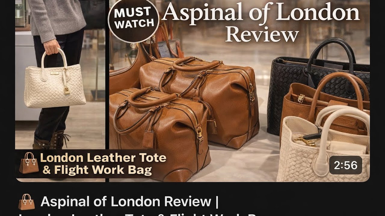 👜 Обзор Aspinal of London | Примерка кожаной сумки-тоут и рабочей сумки для полётов в Лондоне | Д...