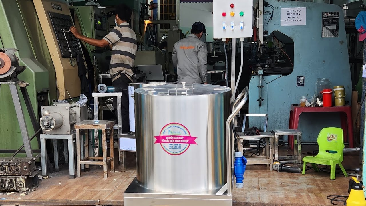 Nồi nấu điện 150 lít loại 1 nấu bánh tét. Nồi nấu điện Bé Bầu Bình Dương
