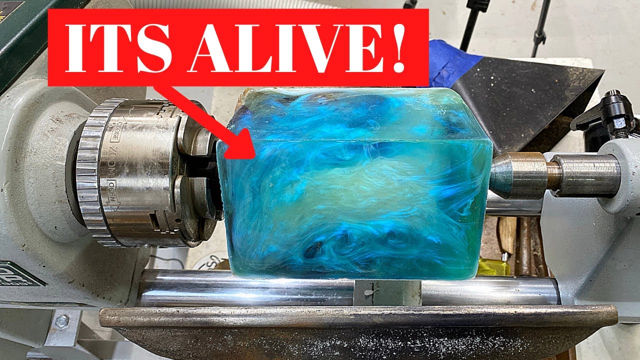 WOODTURNING THE EPOXY ARCTIC GLACIER!