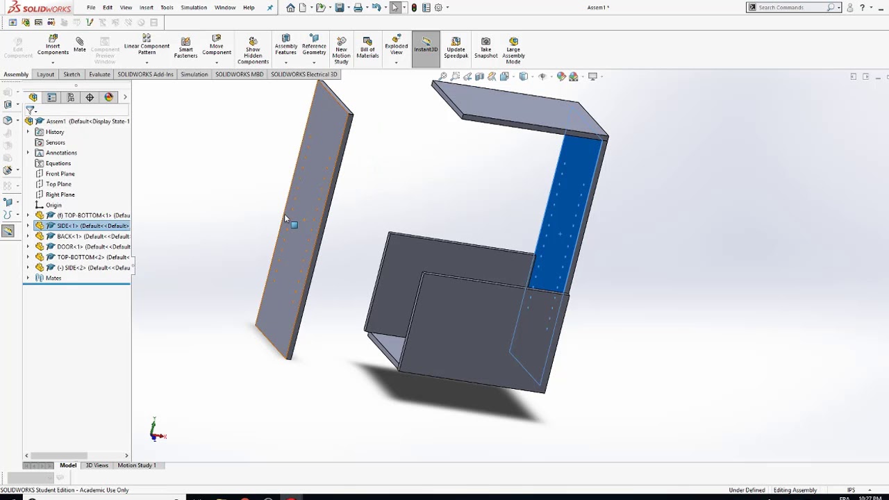 SOLIDWORKS CABINET EQUATION