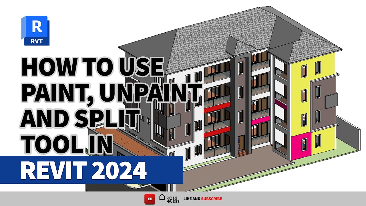 How To Use The Paint, Un-paint, And Split Surface Tool In Revit | Tutorial video