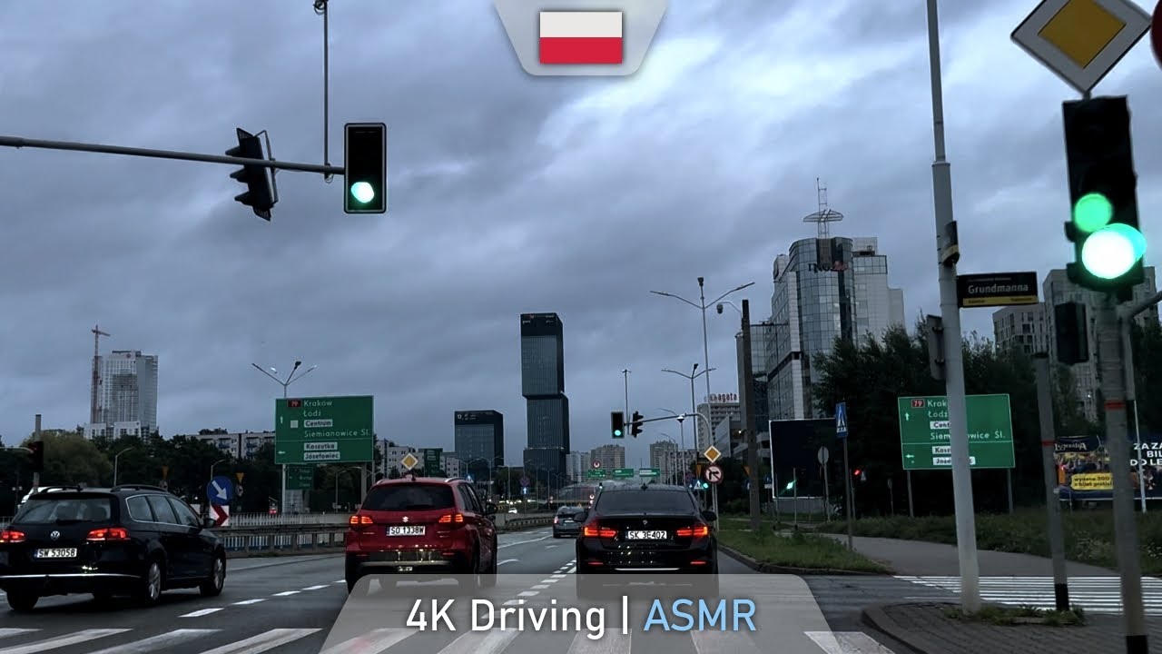 Katowice Rainy Evening | Calming Dashcam ASMR | July 2025 | 4K 60FPS