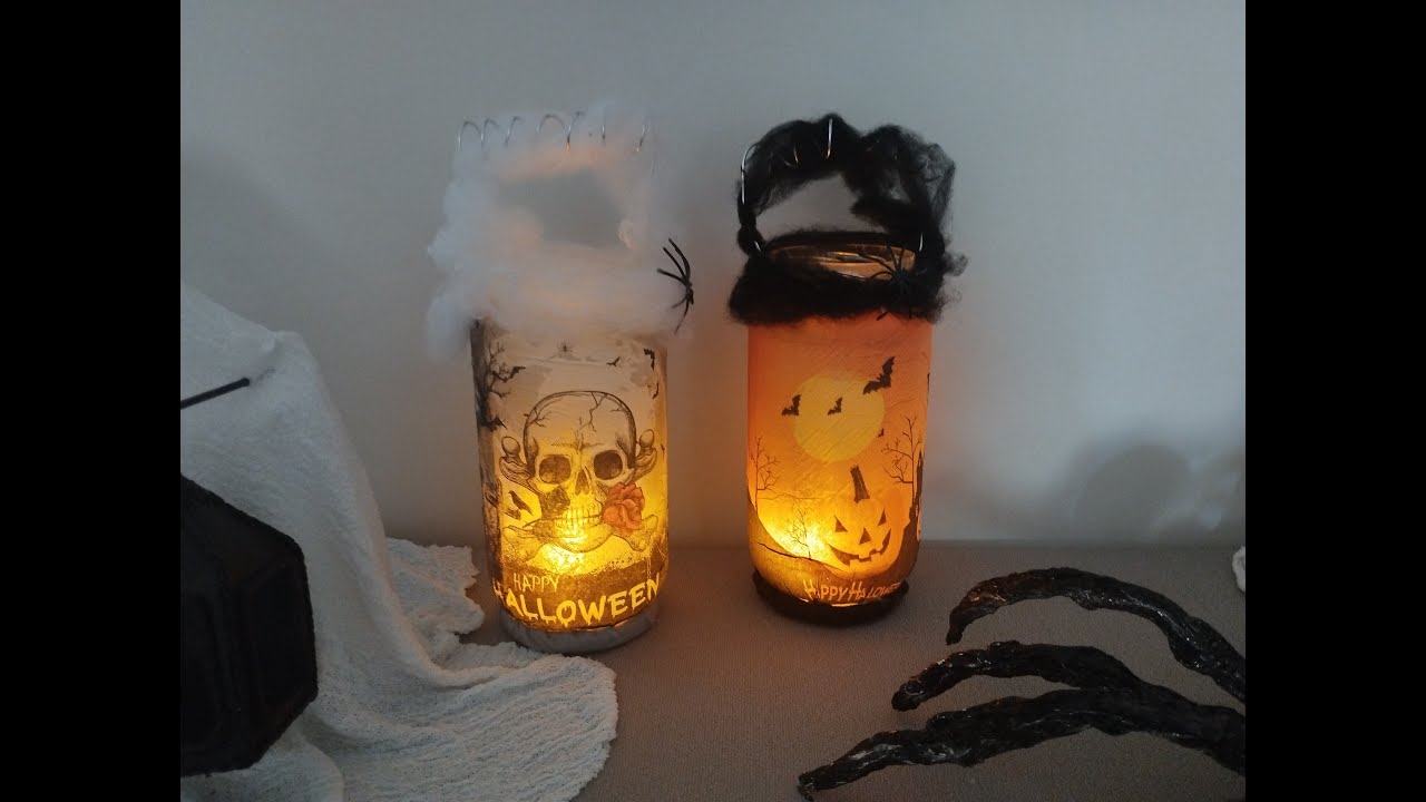 ¡Lamparitas de Halloween caseras!🏮🎃🦇👻 / ¡Homemade Halloween Lights!🏮🎃🦇👻