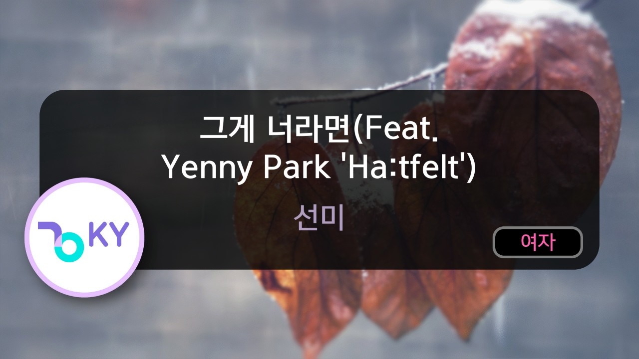 [멜로디제거] 그게 너라면(Feat. Yenny Park 'Ha:tfelt') - 선미 (KY.77923) / KY KARAOKE