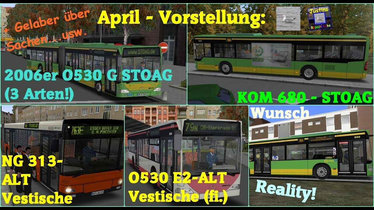 April-Repaintvorstellung: O530 G/FL STOAG/Urban,NG 313/O530 E2 ALT Vestische | JRp-Ecke