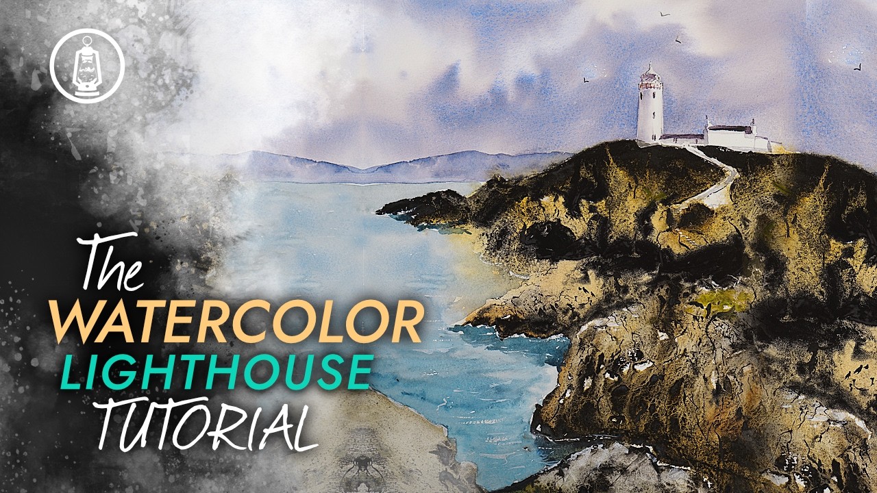 How to Paint a dramatic Lighthouse in Watercolor the Easy Way