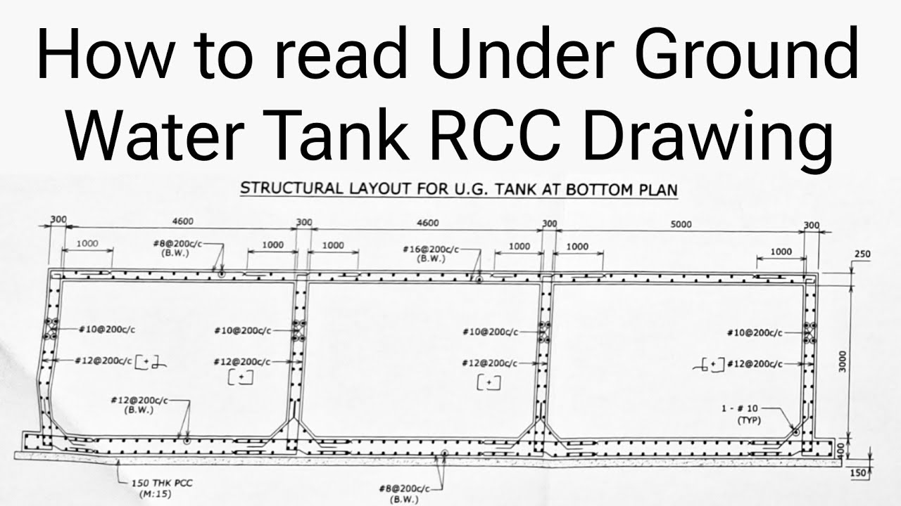 How to read Under Ground Water Tank RCC Drawing | RCC UG Tank