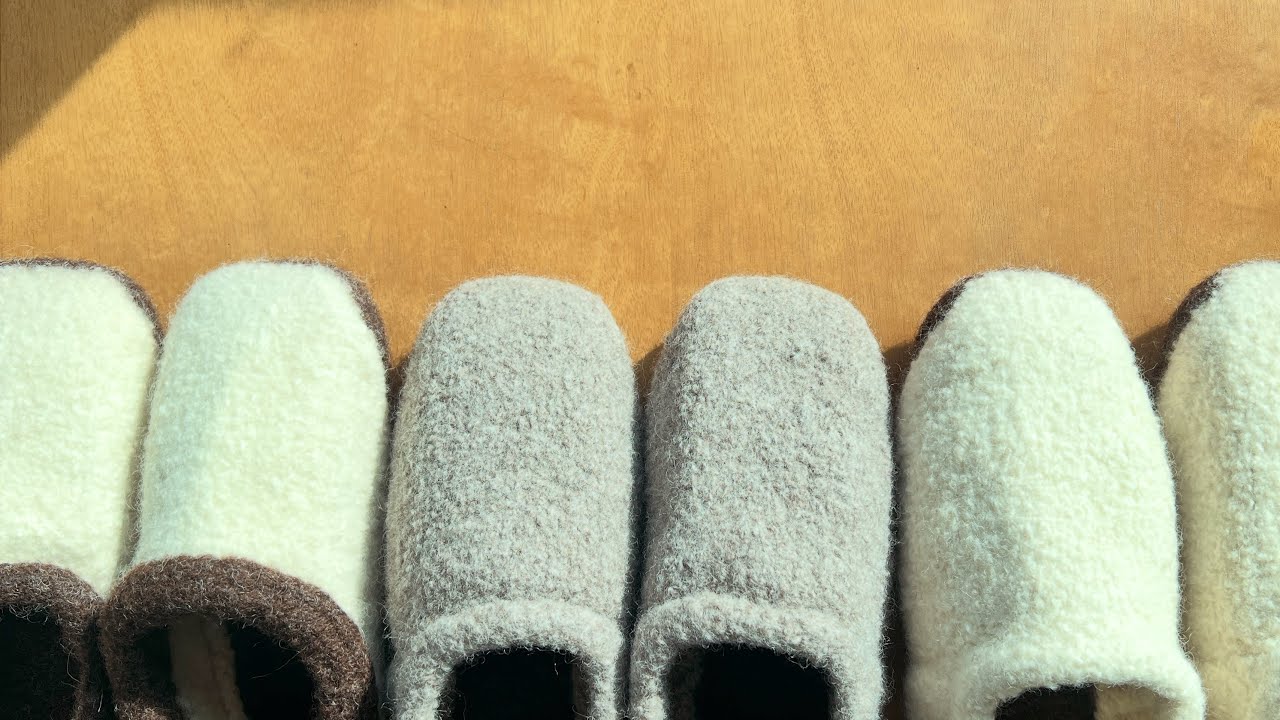 Knitting | '슬립온 스타일' 펠트 룸슈즈 (벗겨짐 없는 디자인) | felting slipper