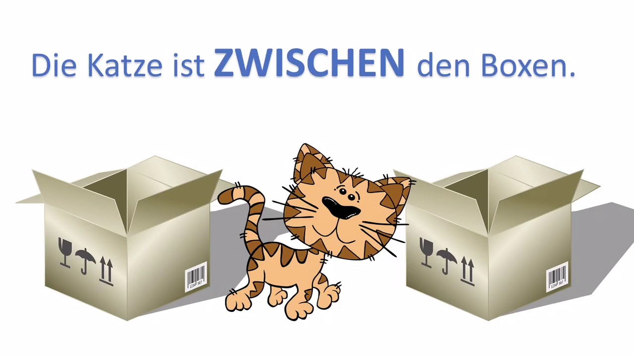 Wo ist die Katze? Pr&auml;positionen/Verh&auml;ltnisw&ouml;rter lernen | Learn German prepositions