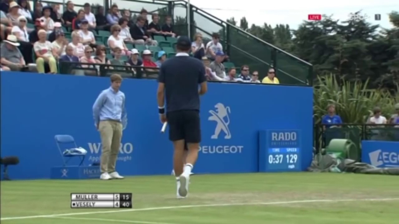 Gilles Muller vs Jiri Vesely Highlights Nottingham 2016